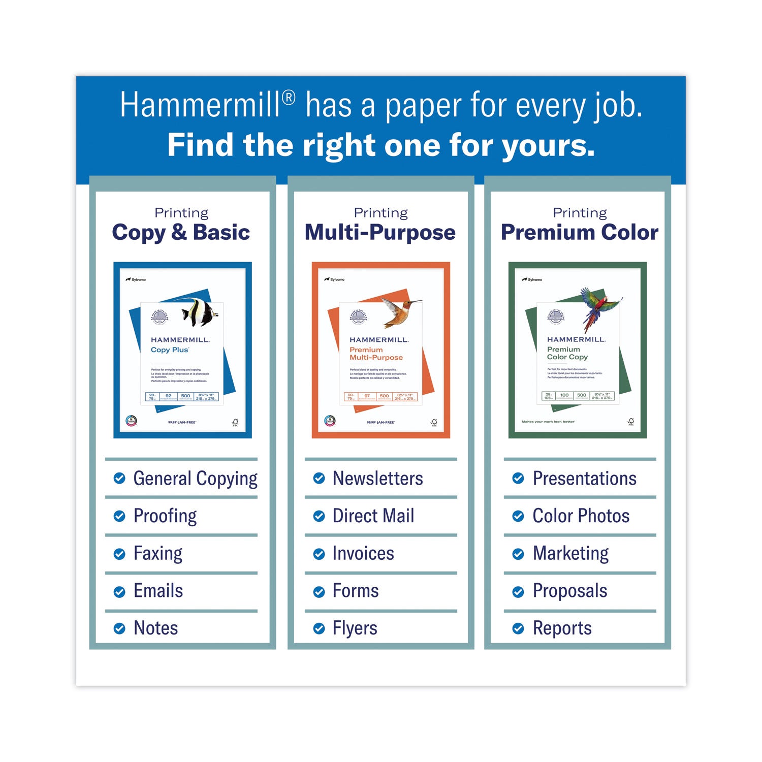 Hammermill Copy Plus Print Paper, 92 Bright, 20 lb Bond Weight, 8.5 x 11, White, 500 Sheets/Ream, 5 Reams/Carton