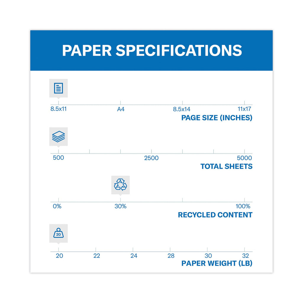 Hammermill Colors Print Paper, 20 lb Bond Weight, 8.5 x 11, Blue, 500/Ream