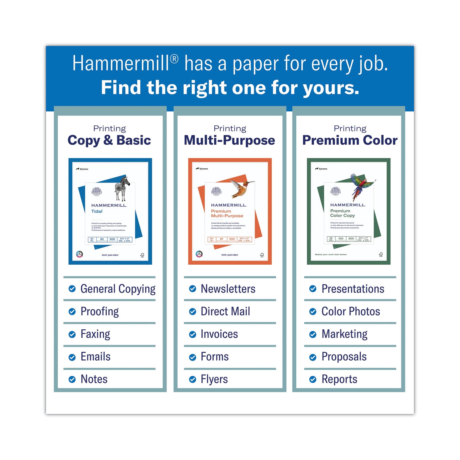 Hammermill Premium Color Copy Cover, 100 Bright, 60 lb Cover Weight, 18 x 12, 250/Pack