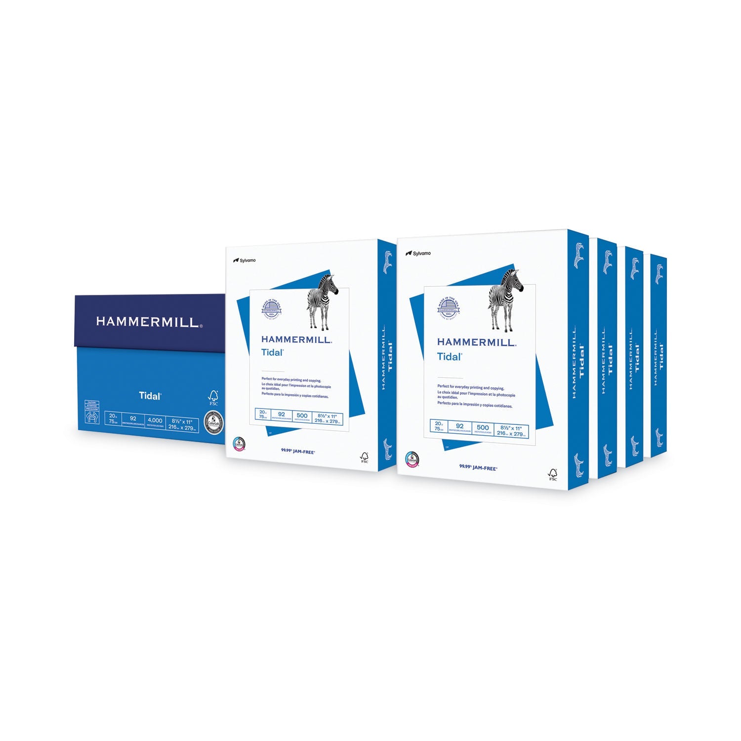 Hammermill Tidal Print Paper, 92 Bright, 20 lb Bond Weight, 8.5 x 11, White, 500 Sheets/Ream, 8 Reams/Carton