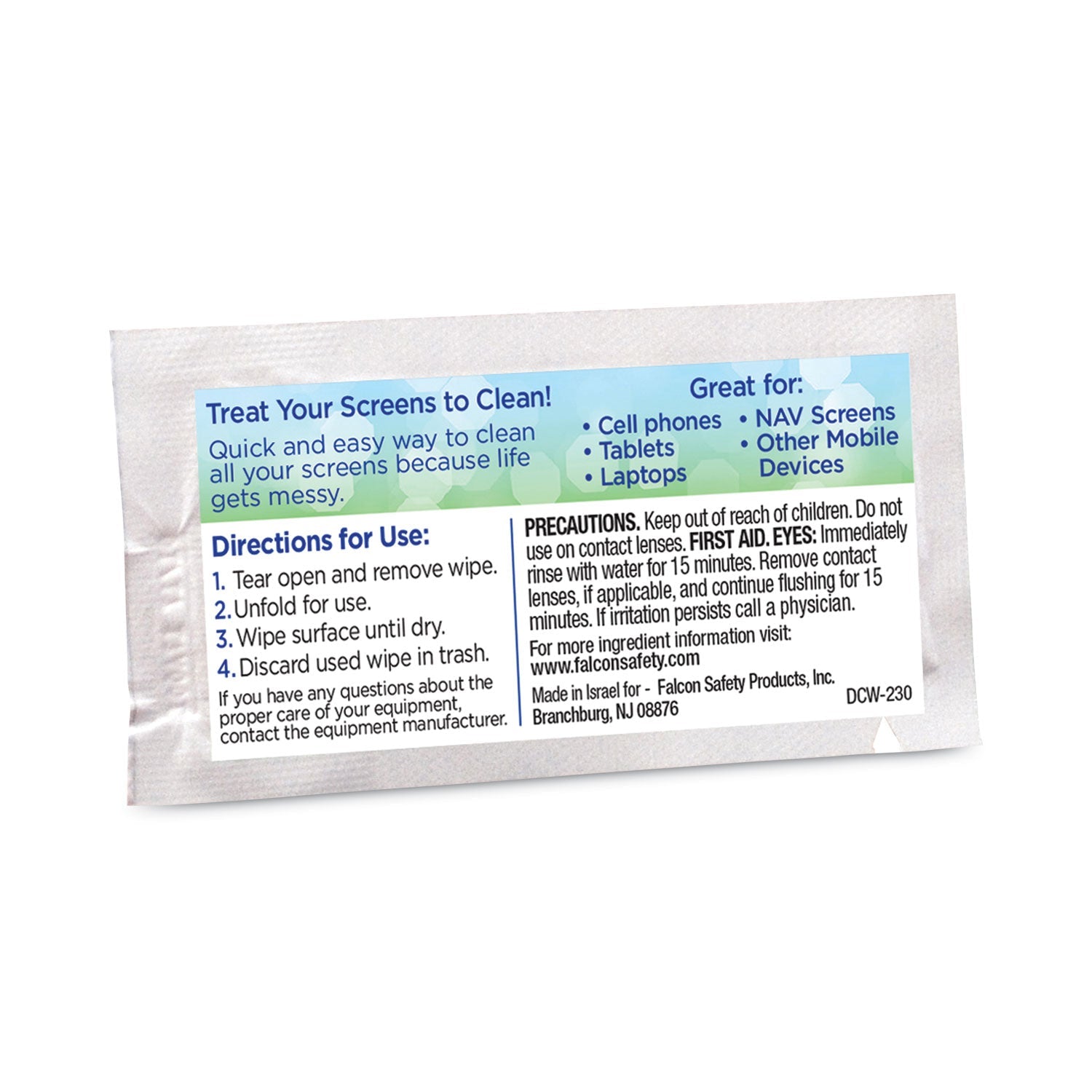 Dust-Off Touch Screen Wipes, 5 x 6, Citrus, 200 Individual Foil Packets in an Easy Grab Jar