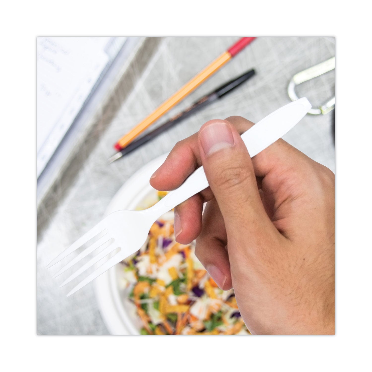 Dart Impress Heavyweight Full-Length Polystyrene Cutlery, Fork, White, 1000/Carton