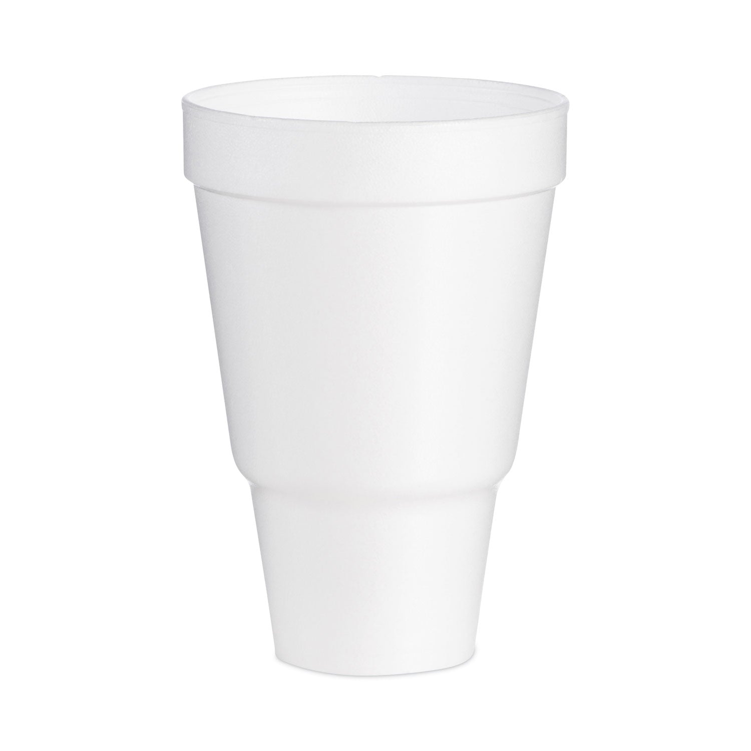 Dart Foam Drink Cups, 32 oz, Tapered Bottom, White, 25/Bag, 20 Bags/Carton