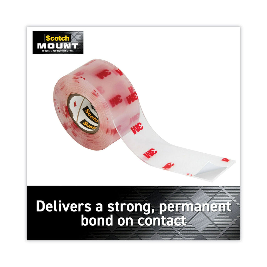 Scotch Permanent Clear Mounting Tape, Holds Up to 15 lbs, 1 x 60, Clear