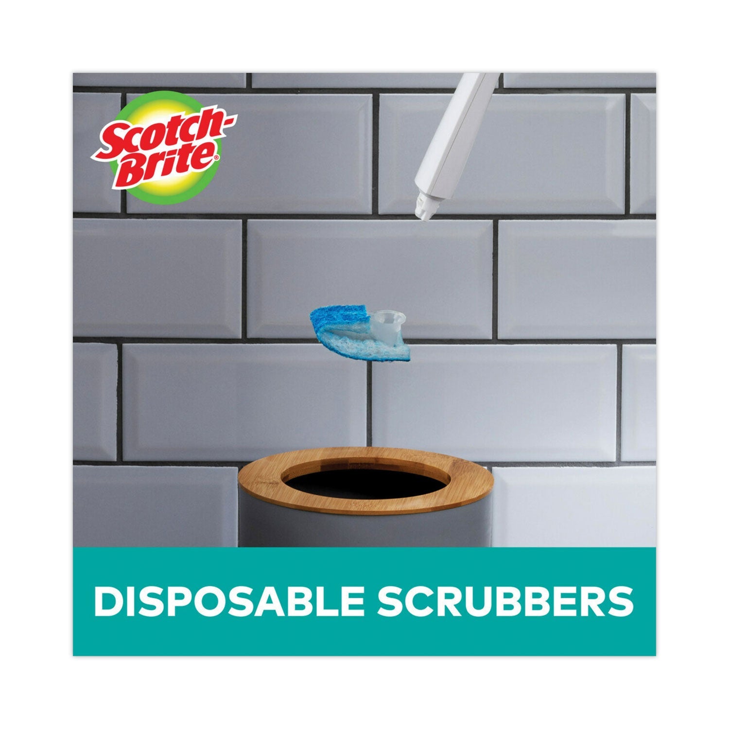 Scotch-Brite Toilet Scrubber Starter Kit, 1 Handle and 5 Scrubbers, White/Blue