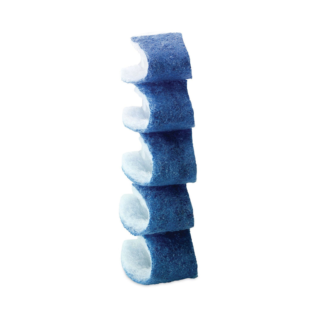 Scotch-Brite Toilet Scrubber Starter Kit, 1 Handle and 5 Scrubbers, White/Blue