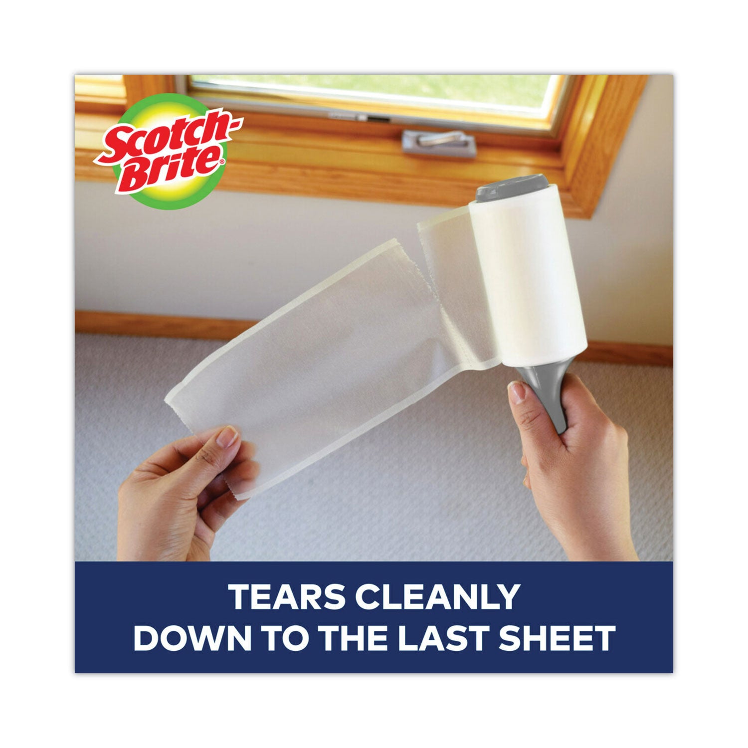 Scotch-Brite Lint Roller, Extra Sticky, Heavy-Duty Handlle, 48 Sheets/Roll