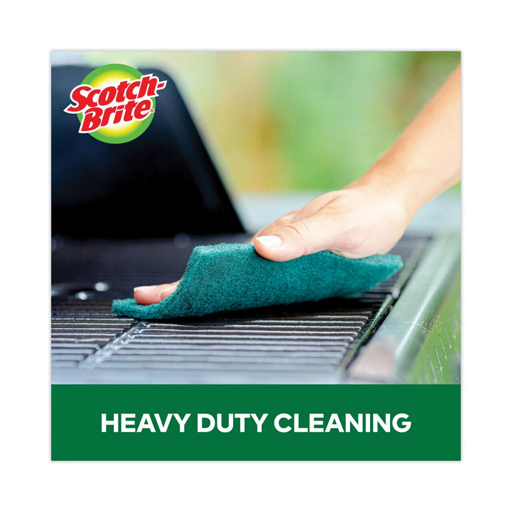 Scotch-Brite Heavy-Duty Scouring Pad, 3.8 x 6, Green, 5/Carton