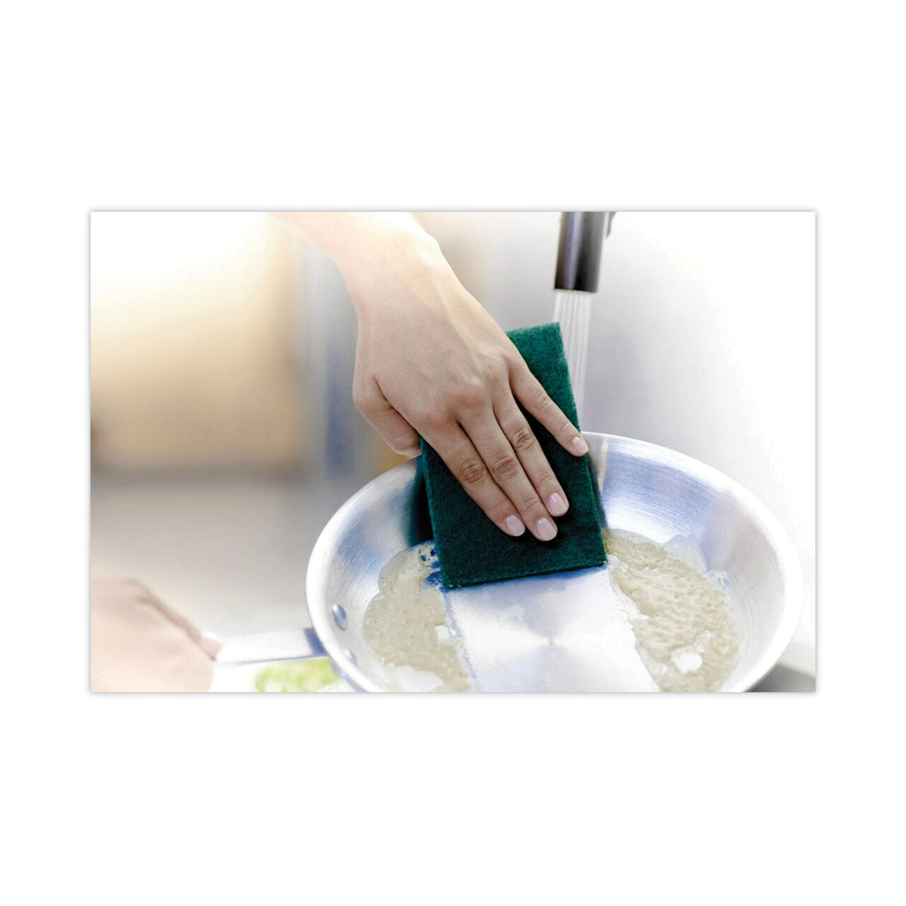 Scotch-Brite Heavy-Duty Scouring Pad, 3.8 x 6, Green, 5/Carton