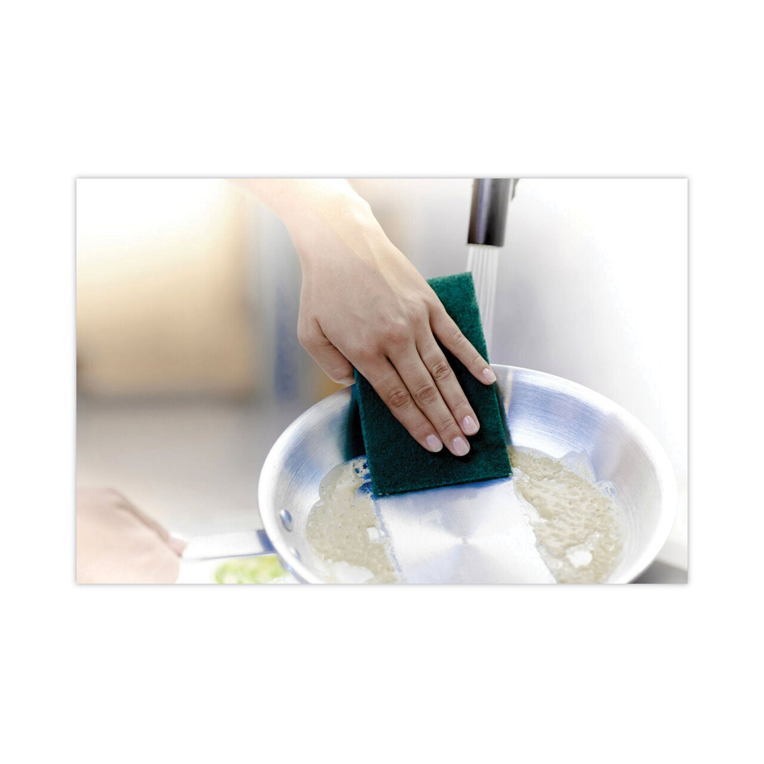 Scotch-Brite Heavy-Duty Scouring Pad, 3.8 x 6, Green, 5/Carton