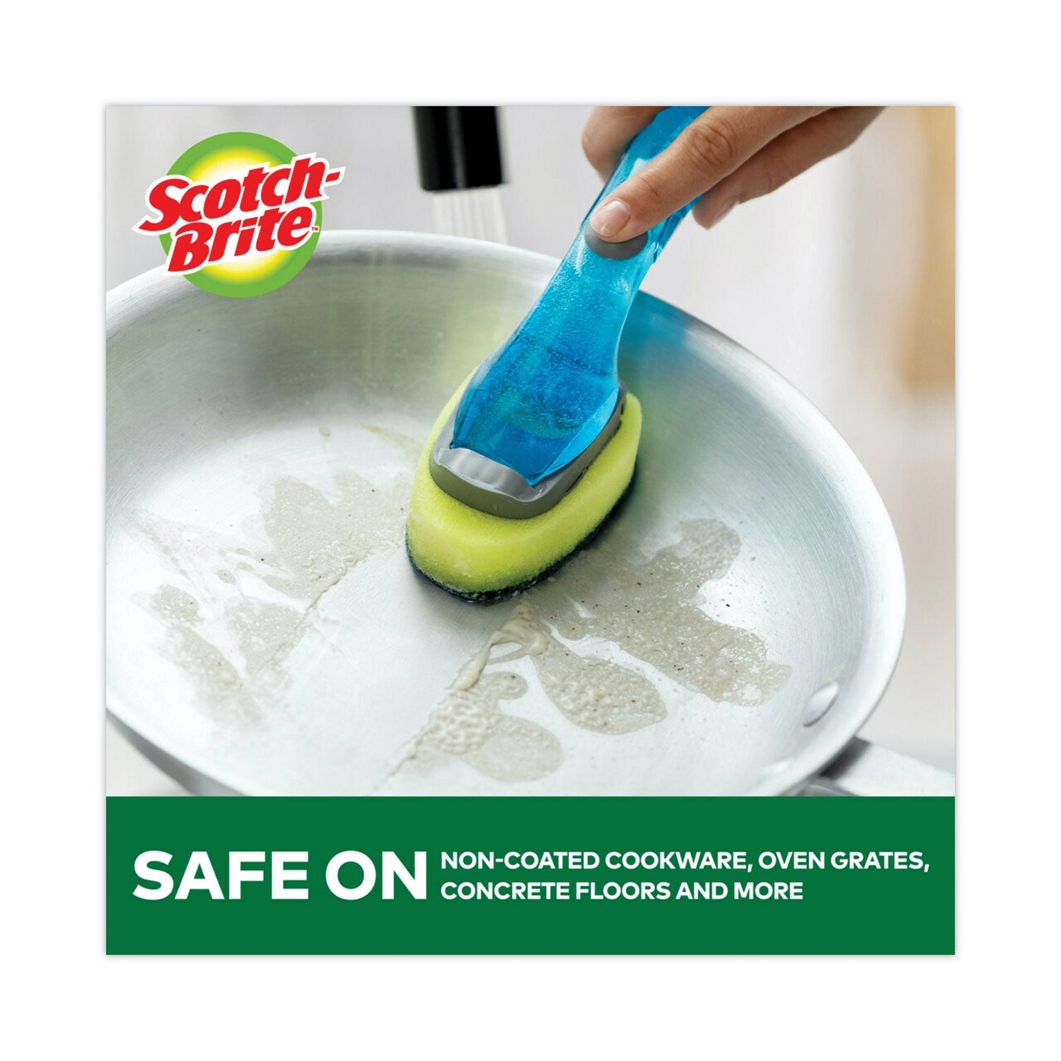 Scotch-Brite Soap-Dispensing Dishwand, 2.5 x 9.5, Yellow/Green