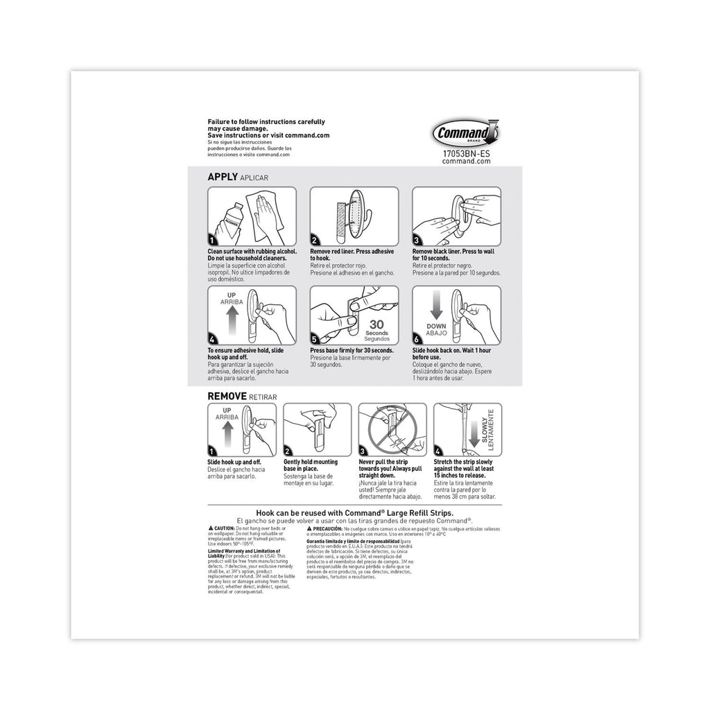 Command Decorative Hooks, Traditional, Large, 1 Hook and 2 Strips/Pack