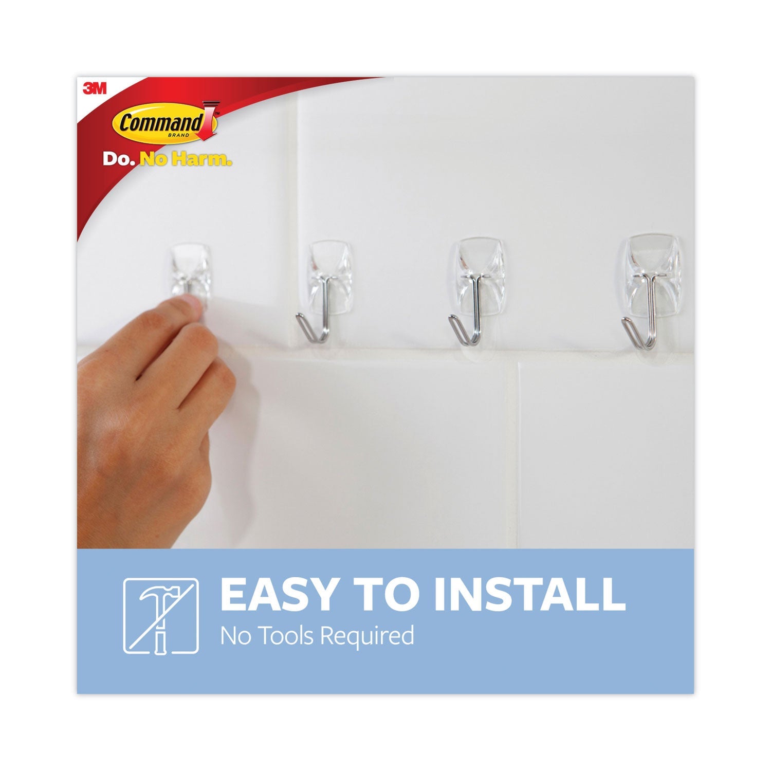 Command Clear Hooks and Strips, Plastic/Metal, Small, 40 Hooks and 48 Strips/Pack