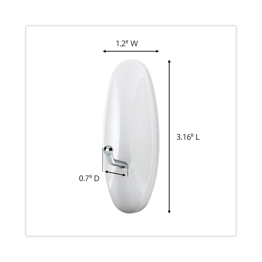 Command General Purpose Wire Hooks, Medium, 3 b Cap, White, 2 Hooks and 4 Strips/Pack