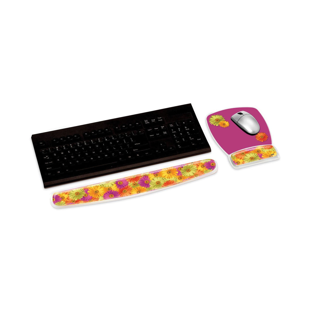 3M Fun Design Clear Gel Mouse Pad with Wrist Rest, 6.8 x 8.6, Daisy Design
