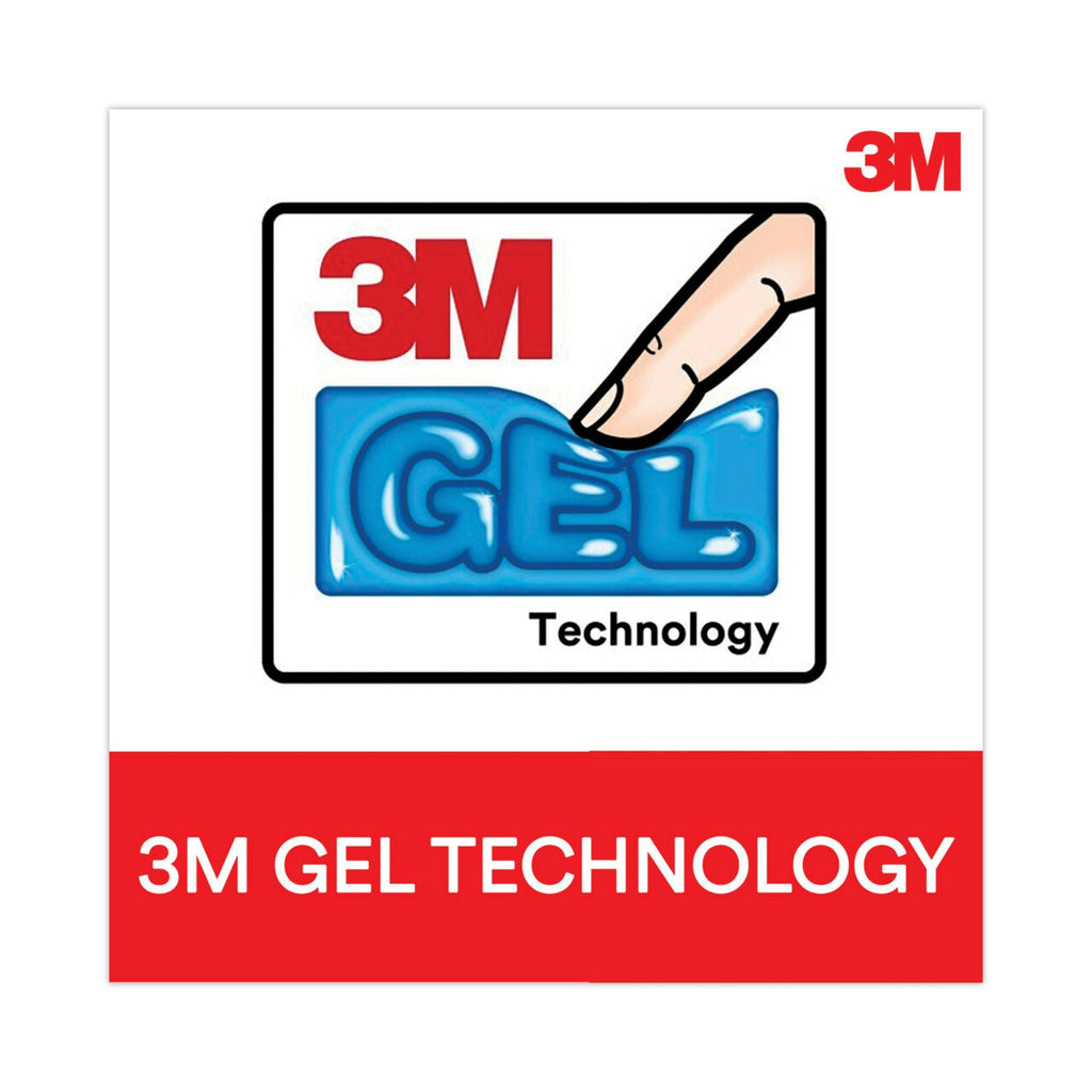 3M Antimicrobial Gel Mouse Pad/Keyboard Wrist Rest Platform, 25.5 x 10.6, Black/Silver