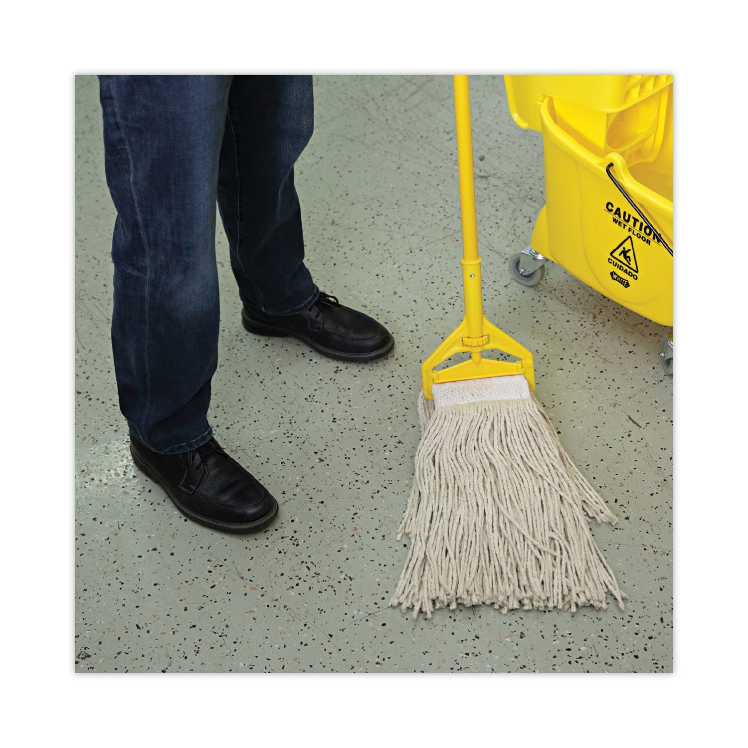 Boardwalk Mop Head, Premium Saddleback Head, Cotton Fiber, 24 oz, White, 12/Carton