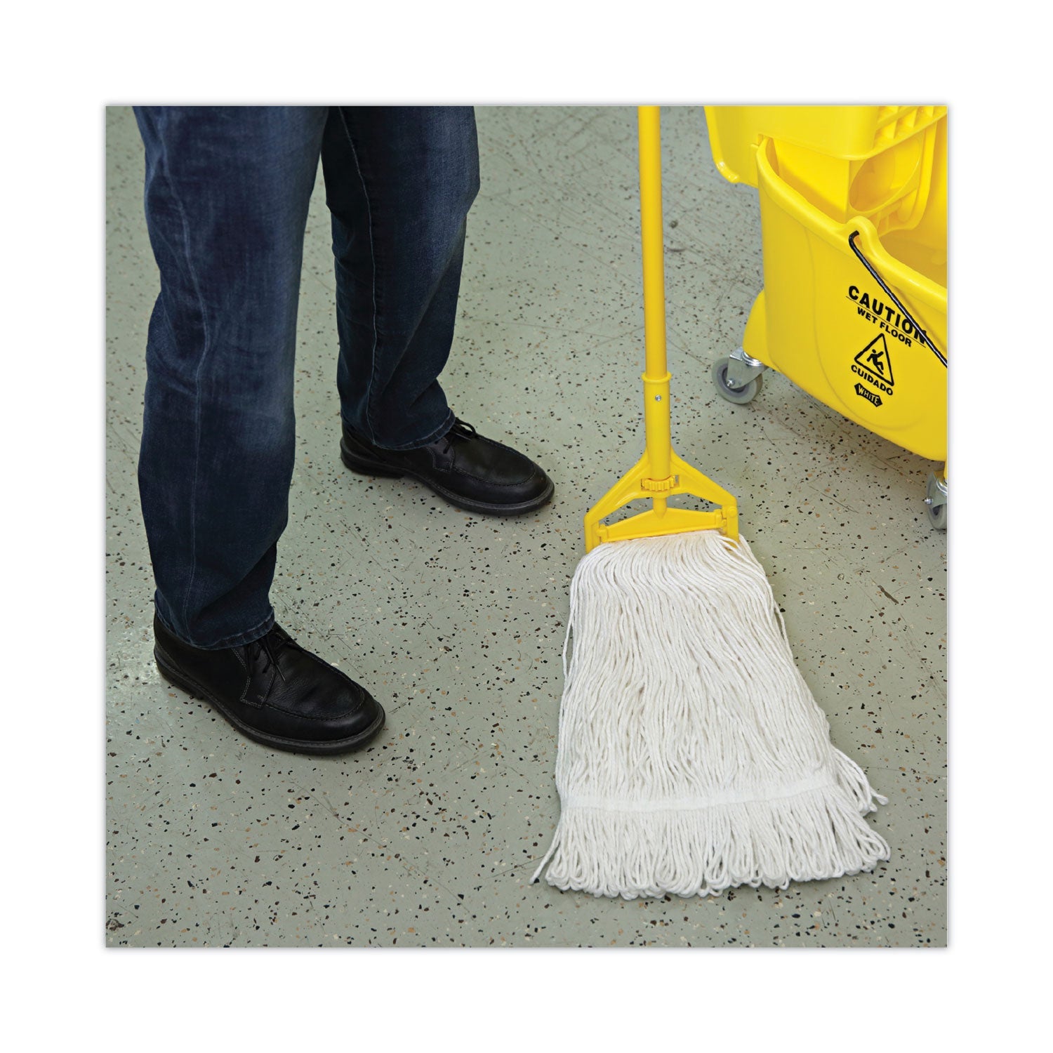 Boardwalk Pro Loop Web/Tailband Wet Mop Head, Rayon, 24oz, White, 12/Carton