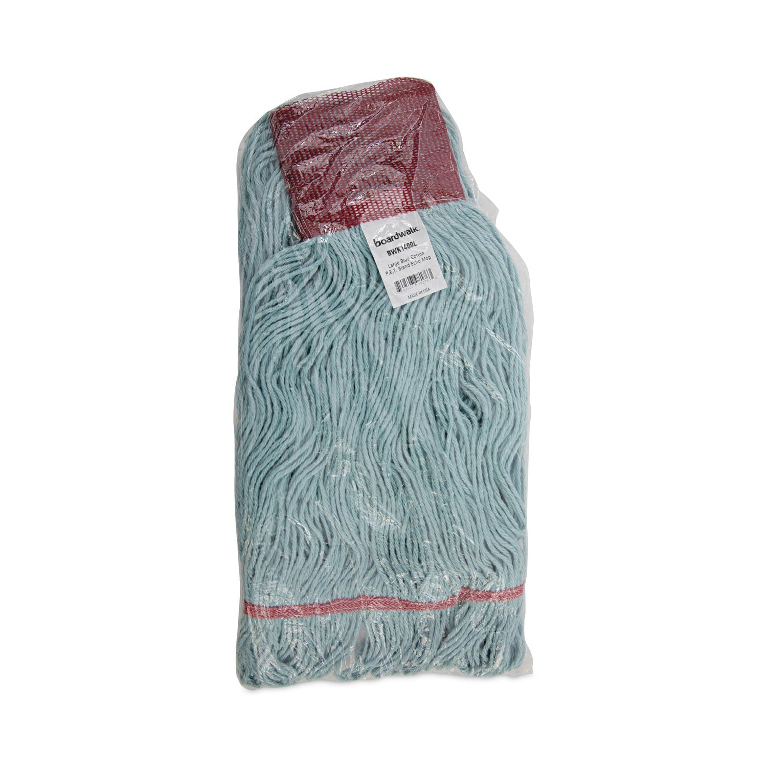 Boardwalk EchoMop with Looped-End Wet Head, Synthetic/Cotton, Large, Blue