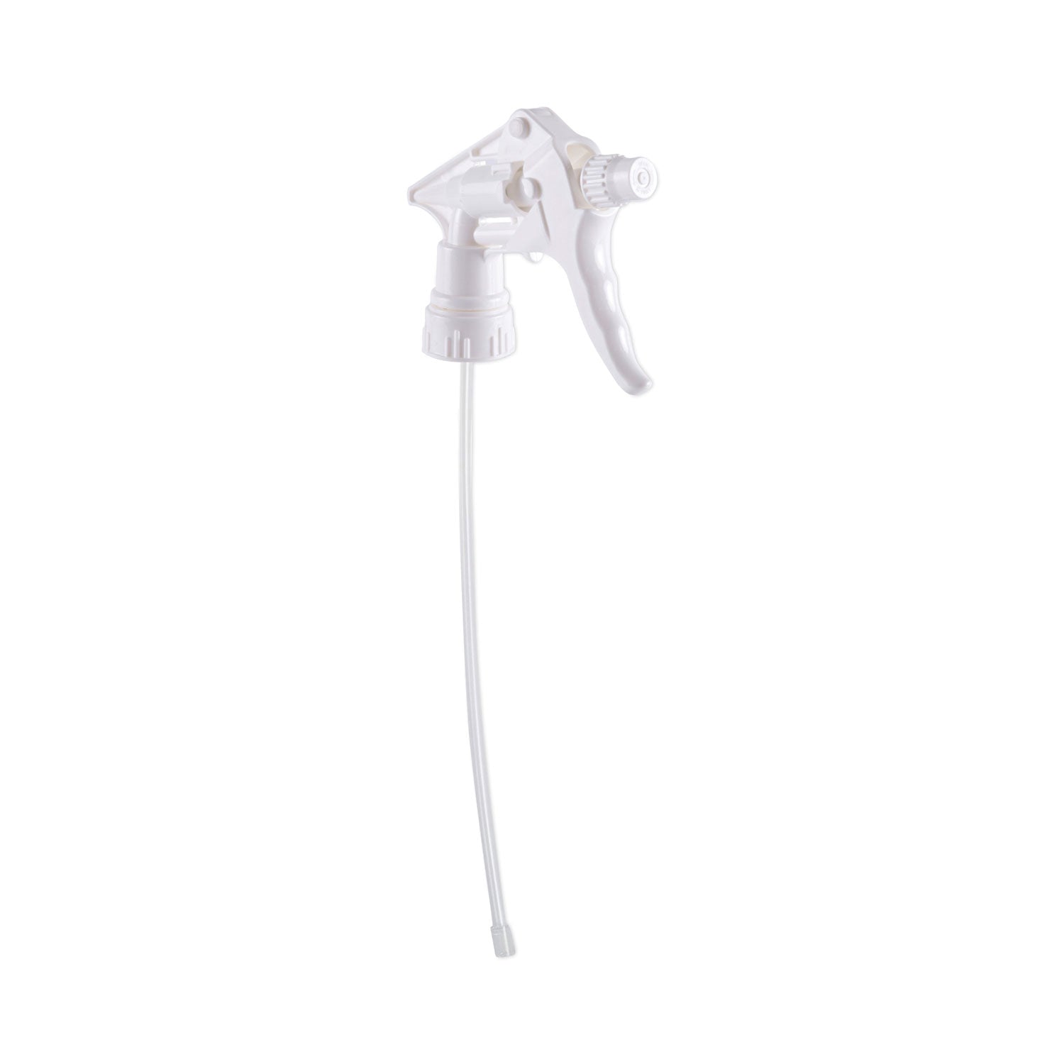 Boardwalk Trigger Sprayer 250, 8" Tube, Fits 16-24 oz Bottles, White, 24/Carton