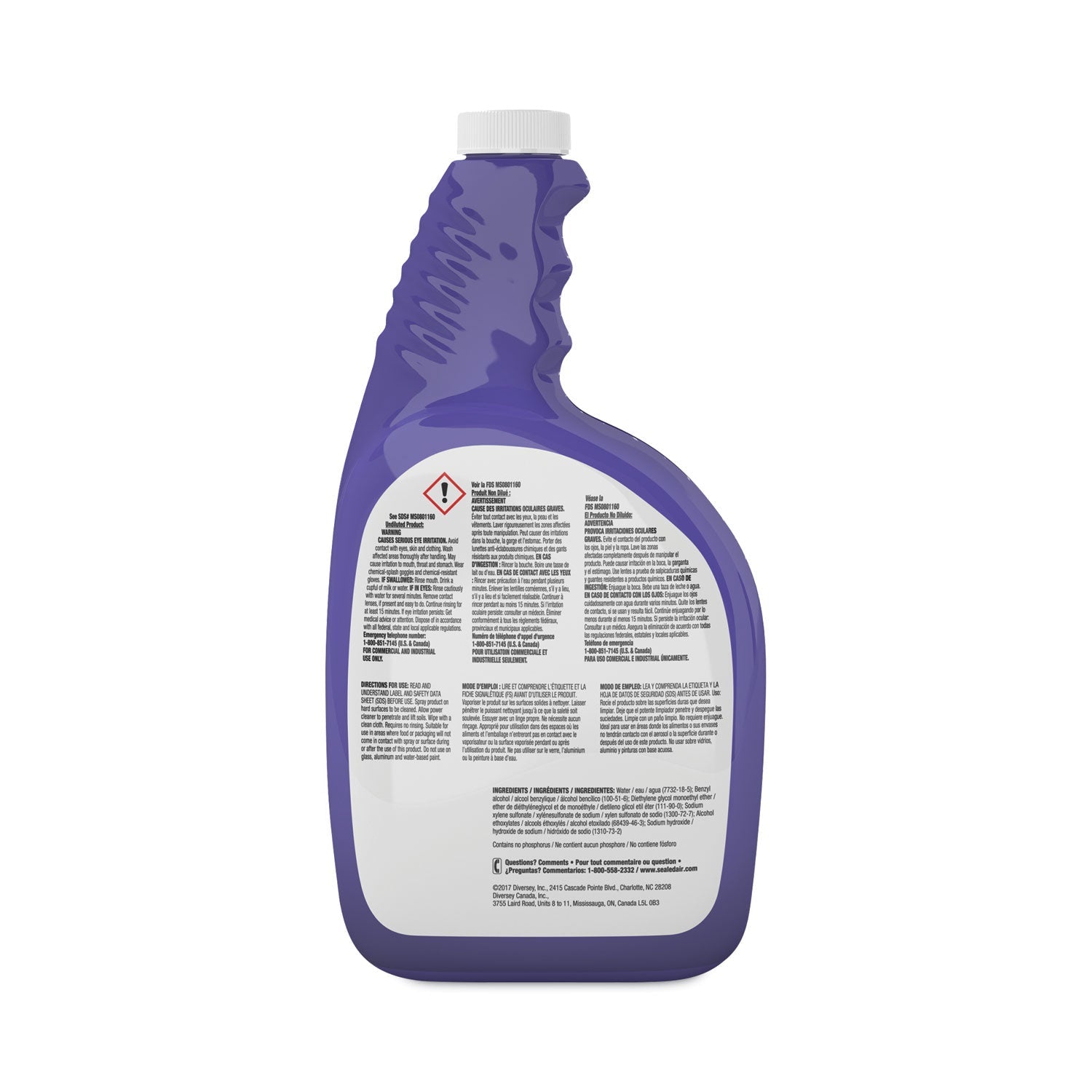 Diversey Whistle Plus Professional Multi-Purpose Cleaner/Degreaser, Citrus, 32 oz Spray Bottle, 4/Carton