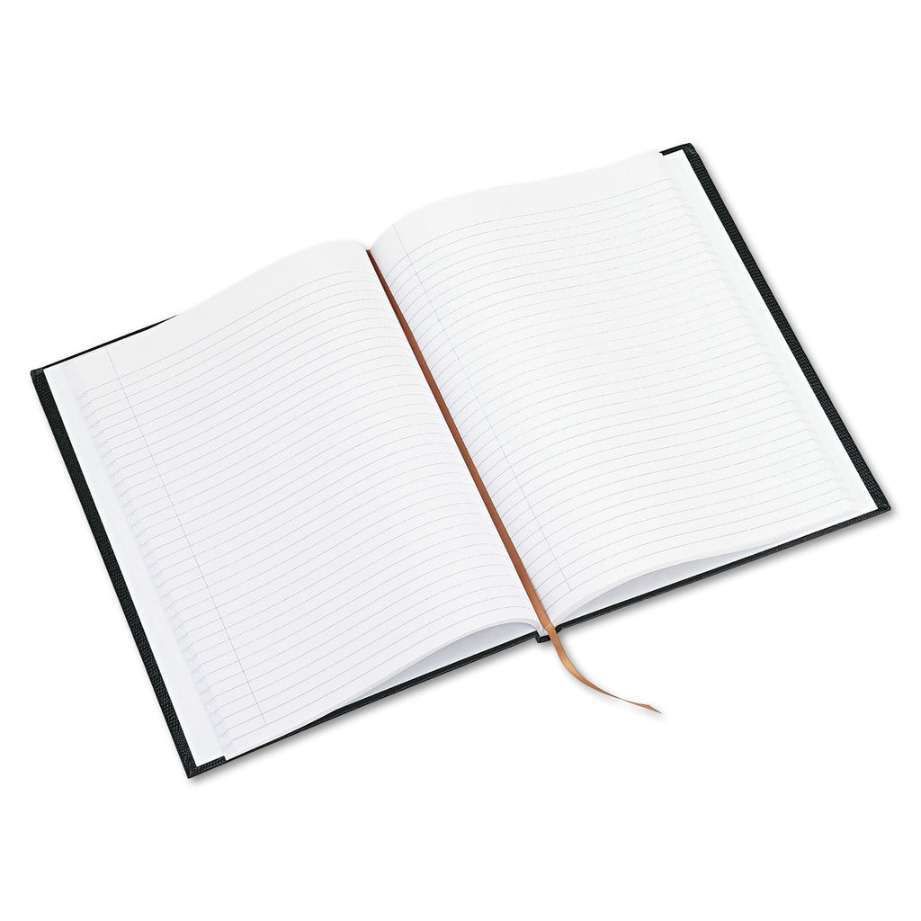 Blueline Executive Notebook, Ribbon Bookmark, 1 Subject, Medium/College Rule, Black Cover, 10.75 x 8.5, 75 Sheets