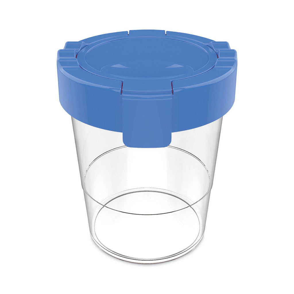 deflecto Antimicrobial No Spill Paint Cup, 3.46 w x 3.93 h, Blue