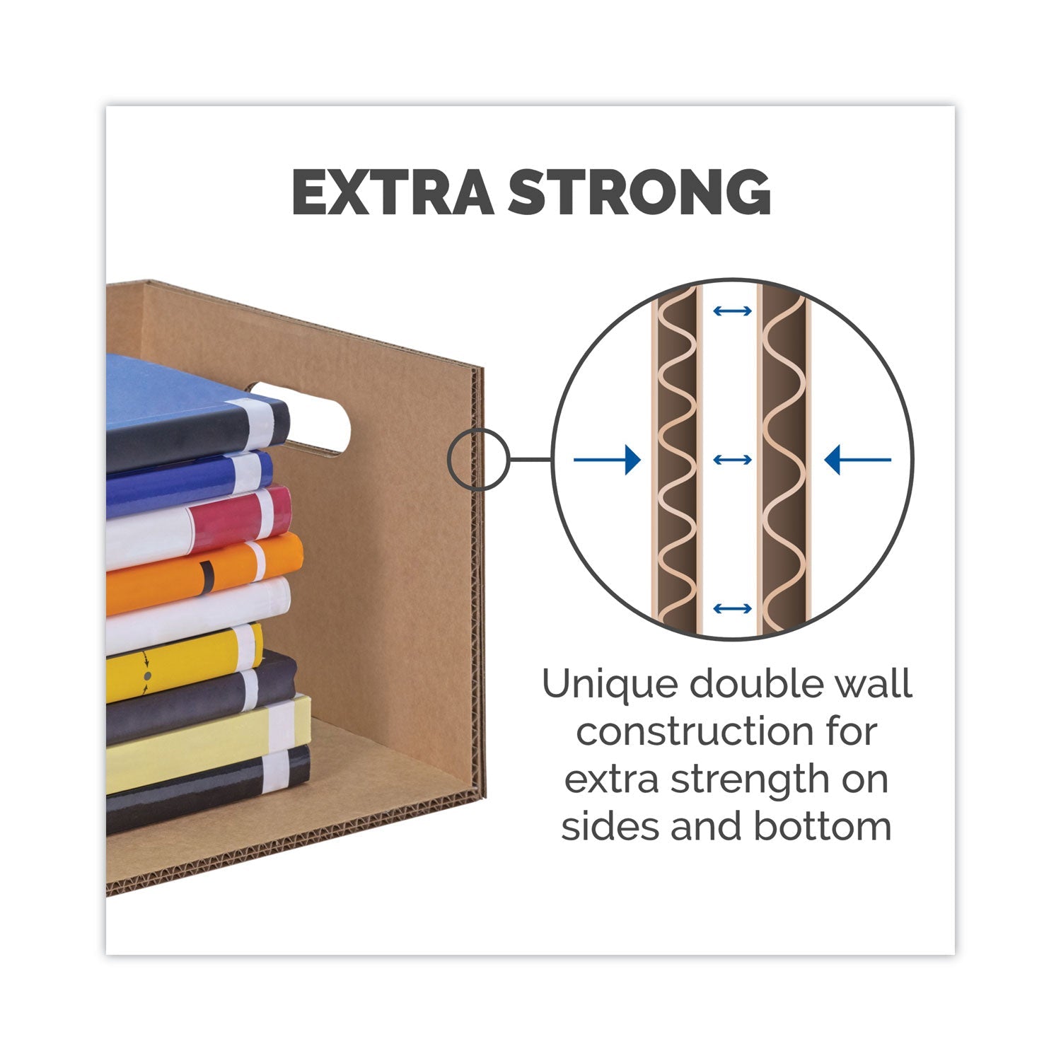 Bankers Box SmoothMove Classic Moving/Storage Boxes, Half Slotted Container (HSC), Small, 12" x 15" x 10", Brown/Blue, 20/Carton