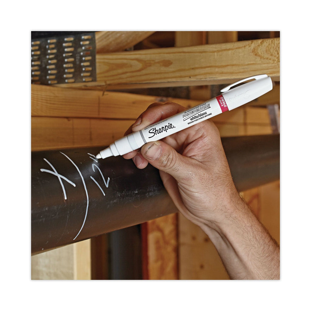 Sharpie Permanent Paint Marker, Fine Bullet Tip, White, Dozen