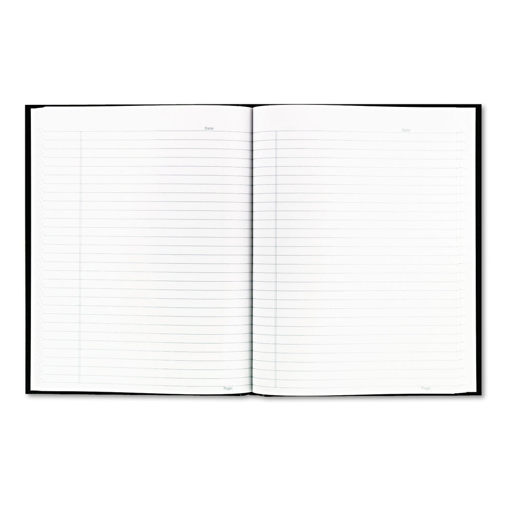 Blueline Business Notebook with Self-Adhesive Labels, 1 Subject, Medium/College Rule, Black Cover, 9.25 x 7.25, 192 Sheets