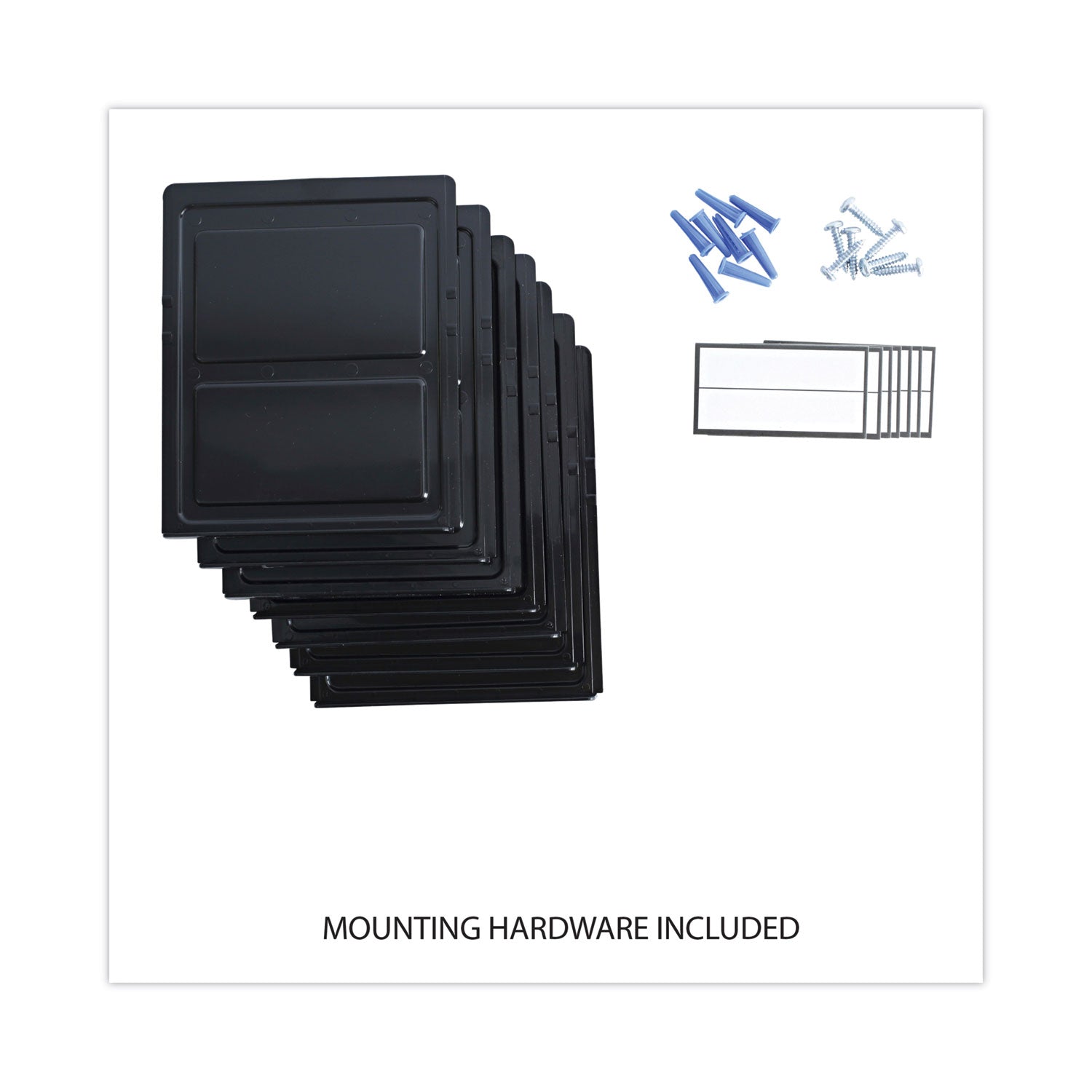 Universal Grande Central Filing System, 7 Sections, Legal/Letter Size, Wall Mount, 16" x 4.75" x 38.25", Black, 7/Pack