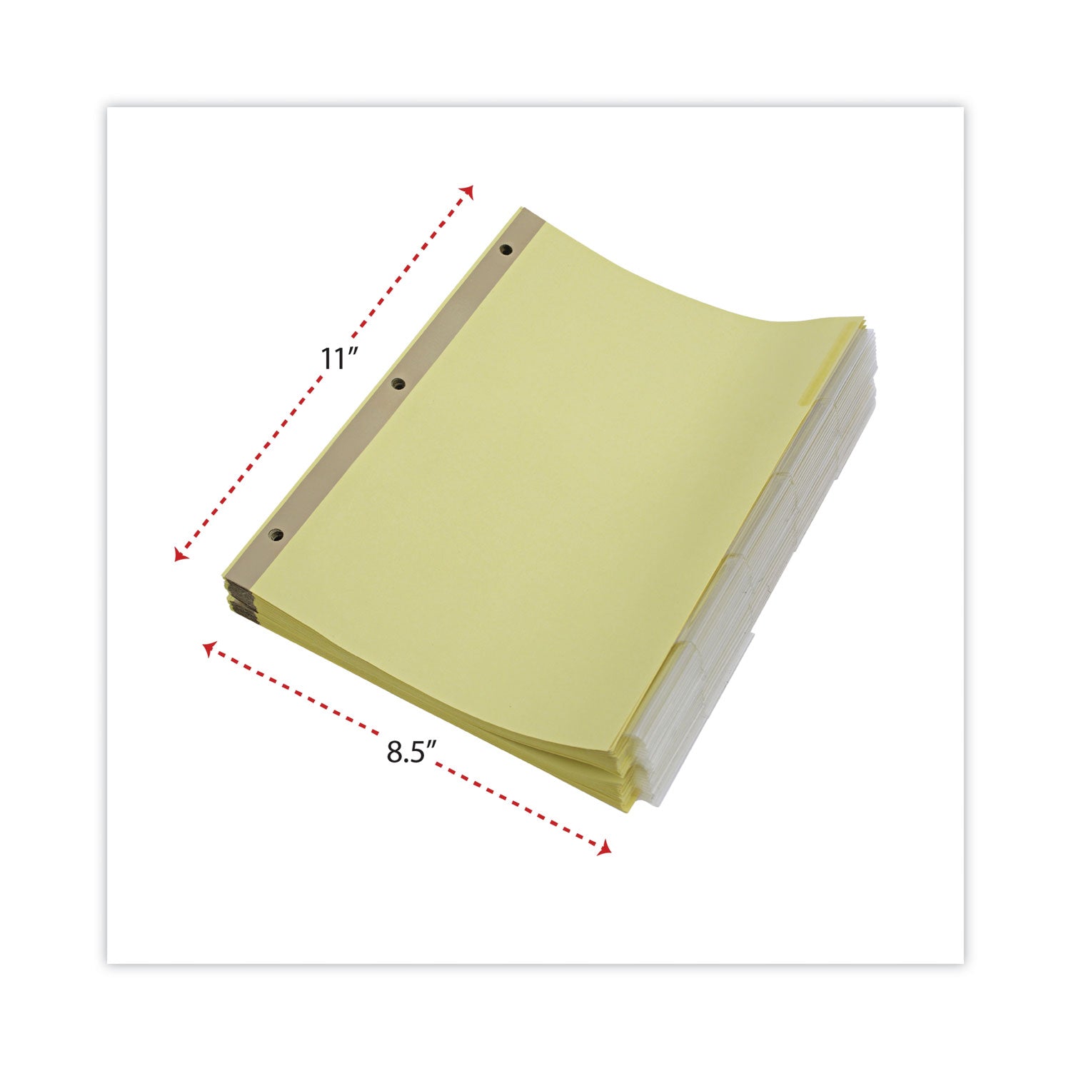 Universal Deluxe Extended Insertable Tab Indexes, 5-Tab, 11 x 8.5, Buff, Clear Tabs, 24 Sets