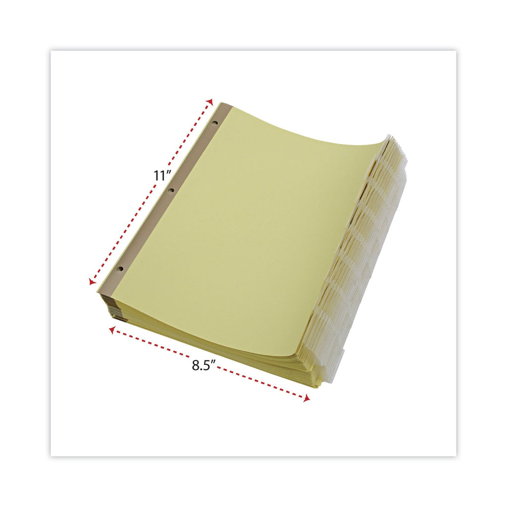 Universal Deluxe Extended Insertable Tab Indexes, 8-Tab, 11 x 8.5, Buff, Clear Tabs, 24 Sets