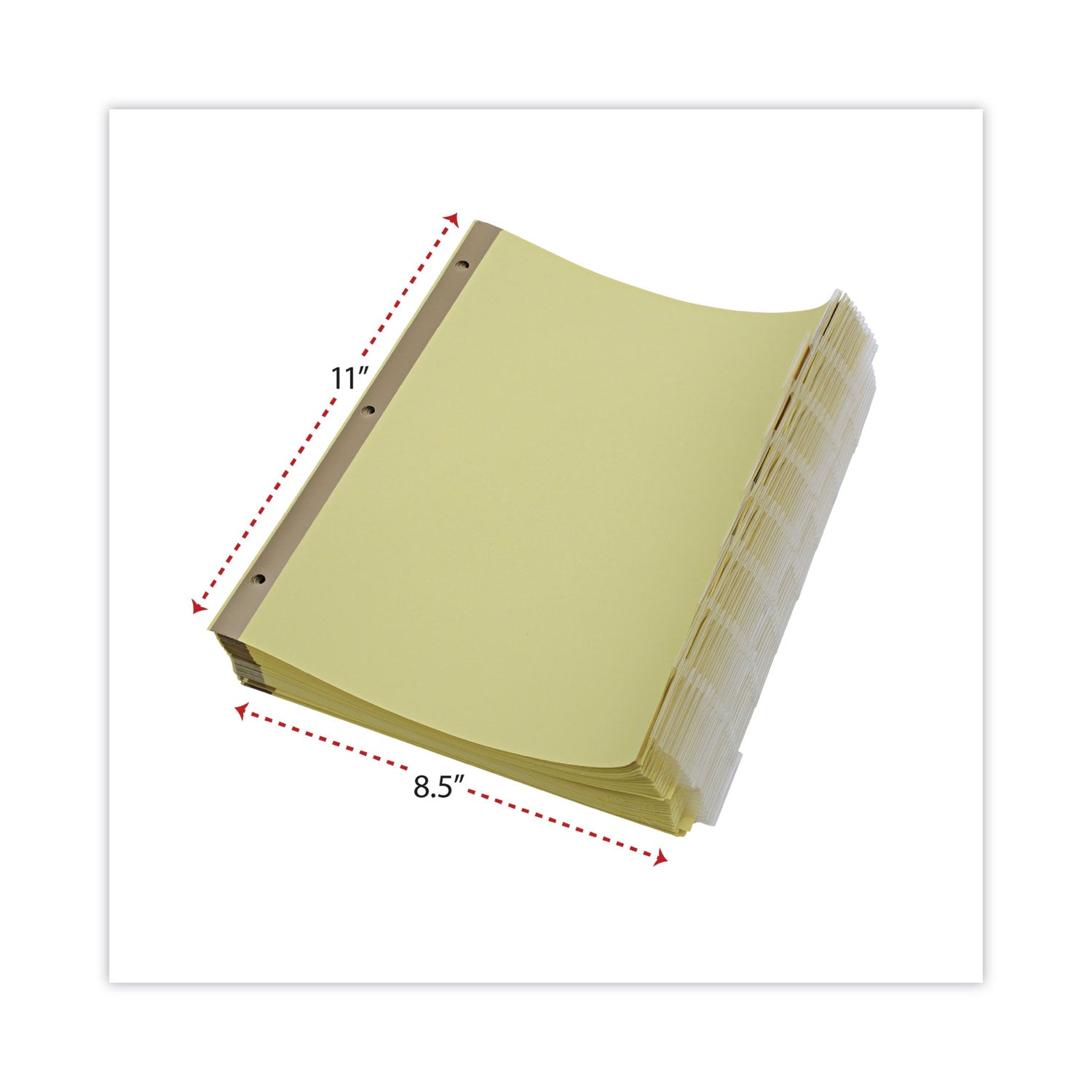 Universal Deluxe Extended Insertable Tab Indexes, 8-Tab, 11 x 8.5, Buff, Clear Tabs, 24 Sets