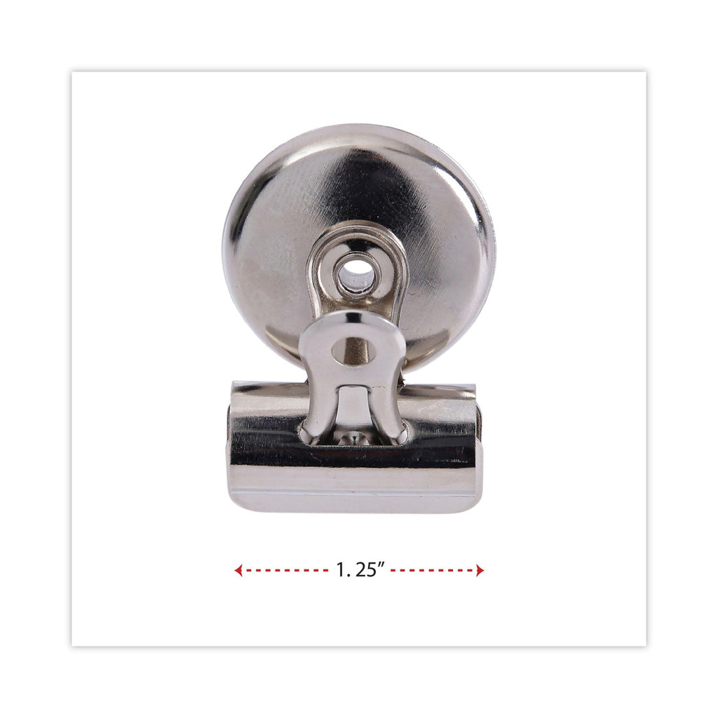 Universal Bulldog Magnetic Clips, Small, Nickel, 18/Pack