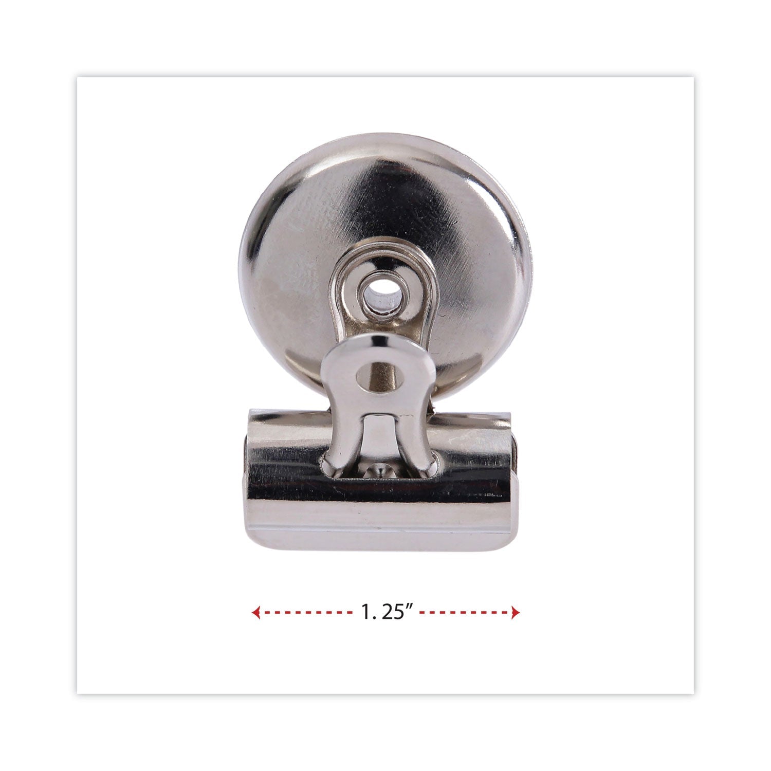 Universal Bulldog Magnetic Clips, Small, Nickel, 18/Pack