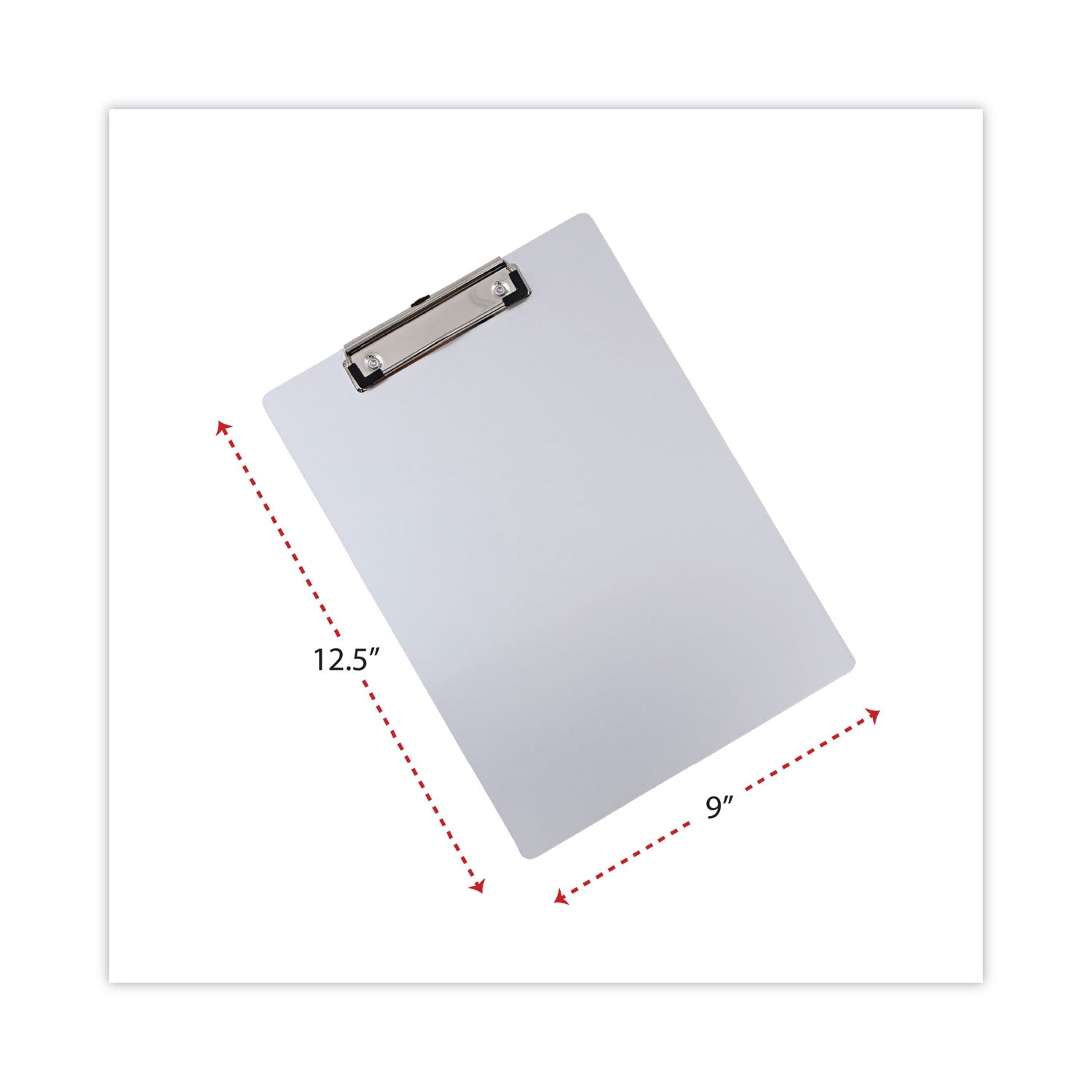 Universal Aluminum Clipboard with Low Profile Clip, 0.5" Clip Capacity, Holds 8.5 x 11 Sheets, Aluminum