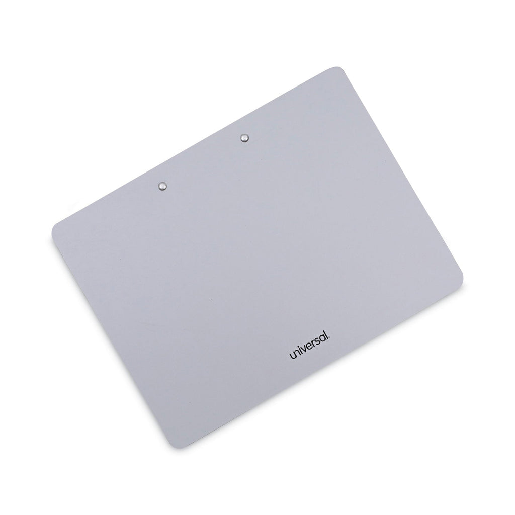 Universal Plastic Brushed Aluminum Clipboard, Landscape Orientation, 0.5" Clip Capacity, Holds 11 x 8.5 Sheets, Silver