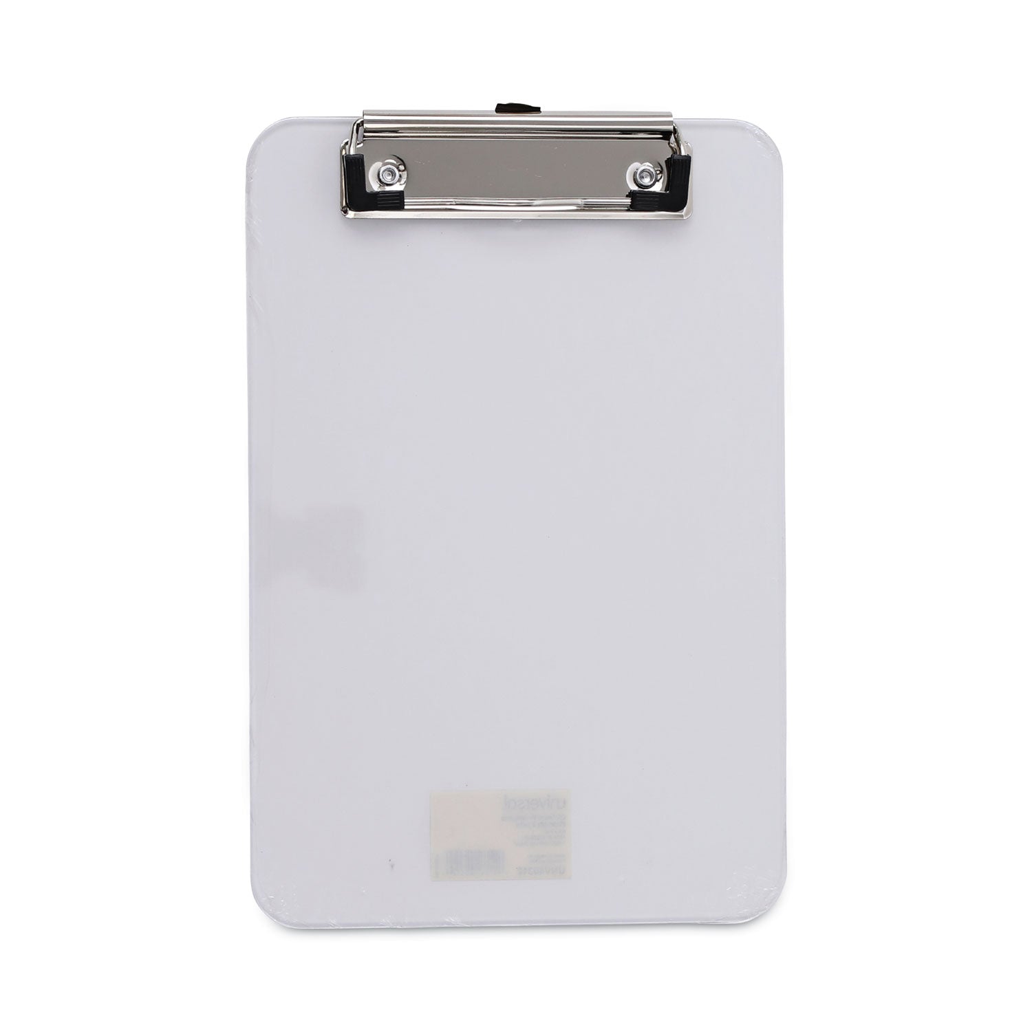 Universal Plastic Clipboard with Low Profile Clip, 0.5" Clip Capacity, Holds 5 x 8 Sheets, Clear