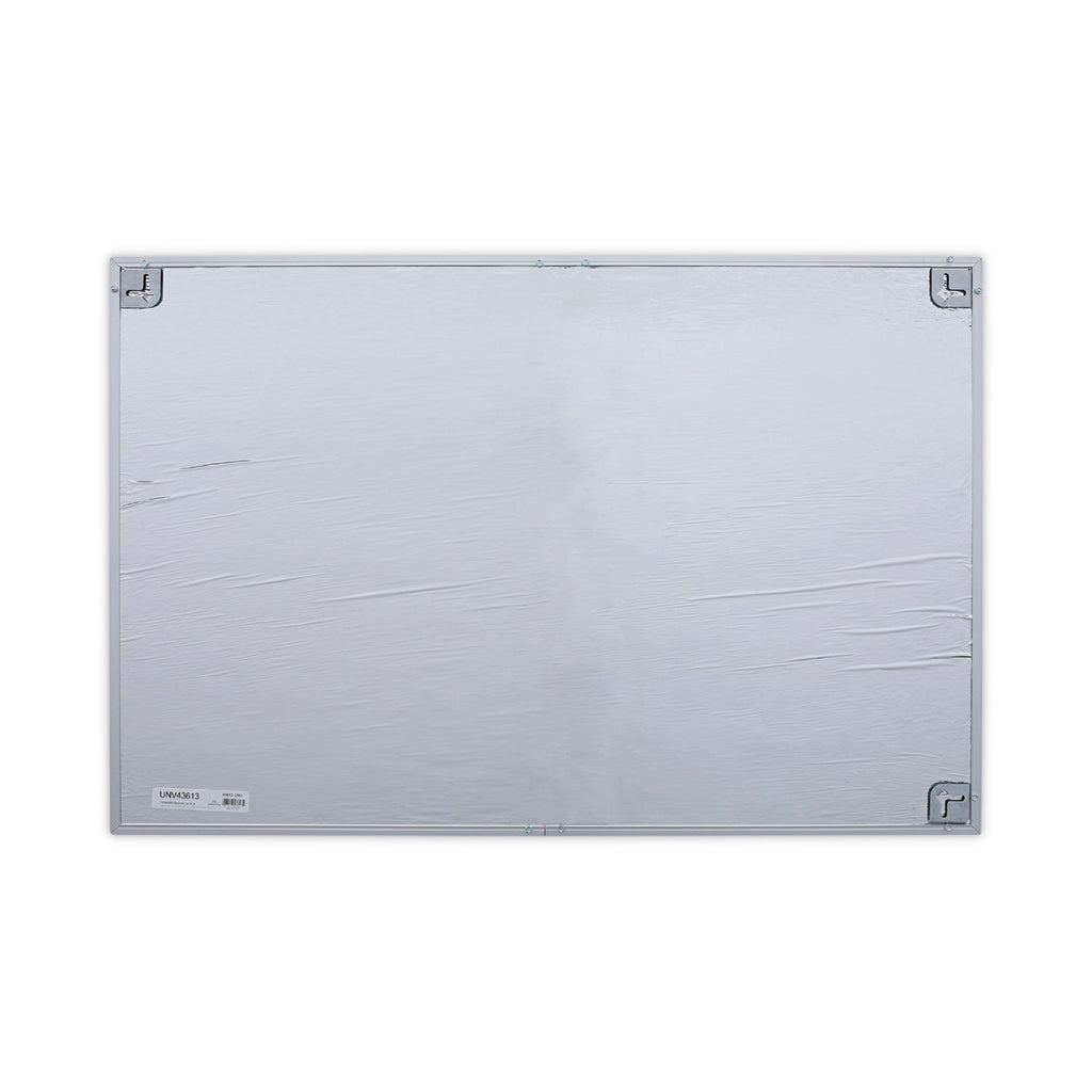 Universal Bulletin Board, Natural Cork, 36 x 24, Satin-Finished Aluminum Frame