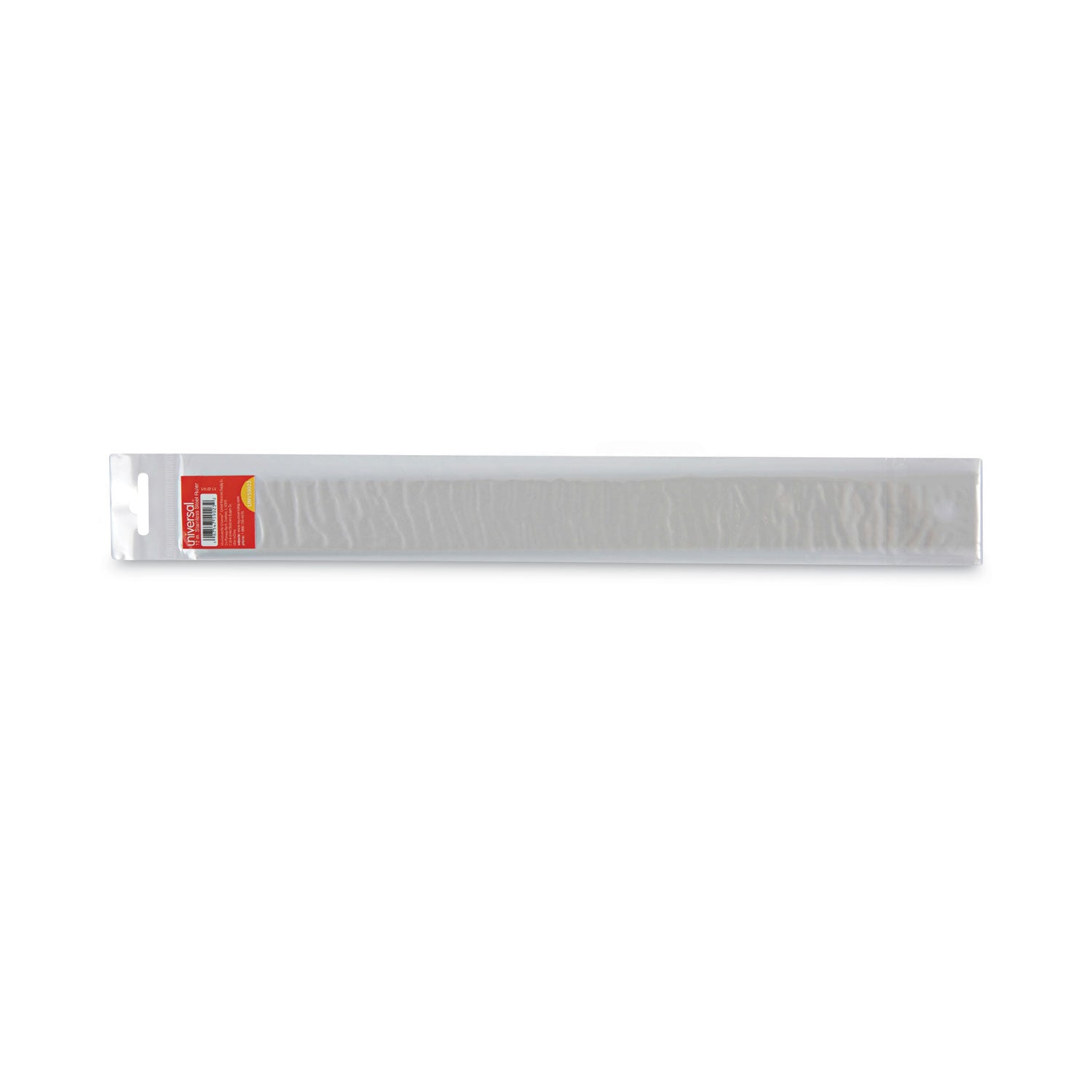 Universal Stainless Steel Ruler with Cork Back and Hanging Hole, Standard/Metric, 12" Long