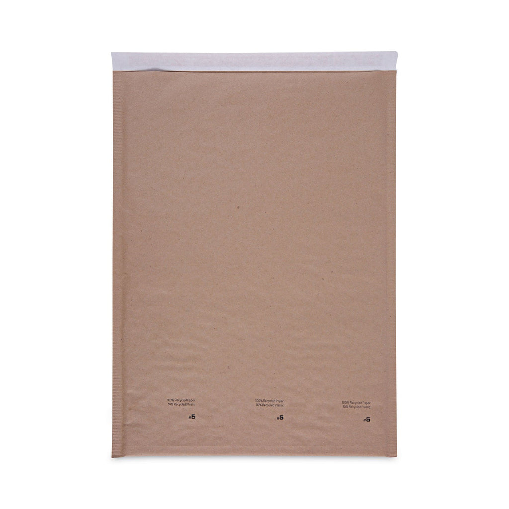Universal Natural Self-Seal Cushioned Mailer, #5, Barrier Bubble Air Cell Cushion, Self-Adhesive Closure, 10.5 x 16, Kraft, 80/Carton