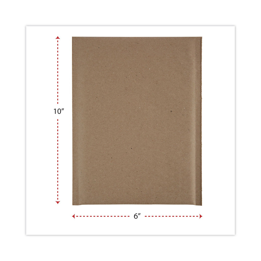 Universal Natural Self-Seal Cushioned Mailer, #0, Barrier Bubble Air Cell Cushion, Self-Adhesive Closure, 6 x 10, Kraft, 200/Carton
