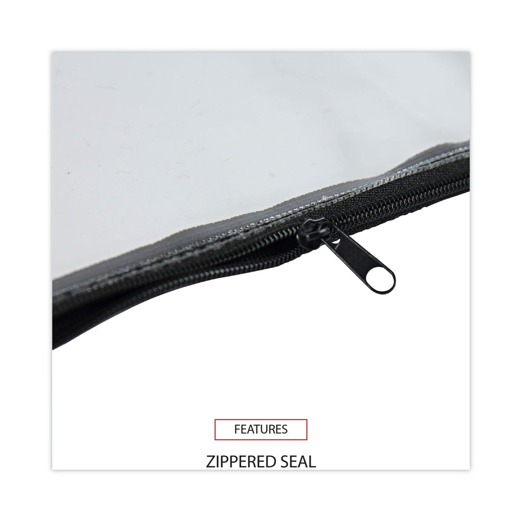 Universal Zippered Wallets/Cases, Leatherette PU, 11 x 6, Clear/Black, 2/Pack
