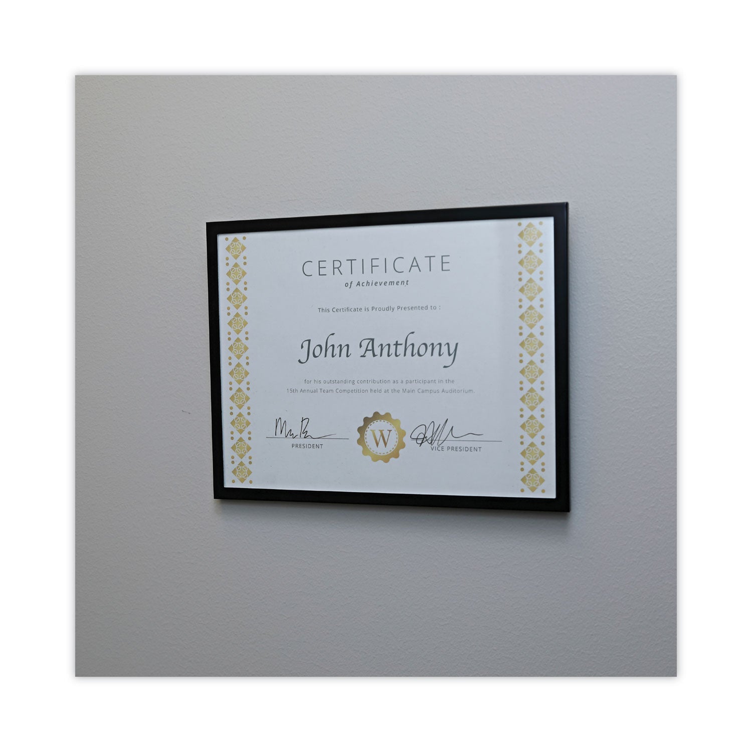 Universal Metal Photo Frame, Aluminum, 8.5 x 11, Black