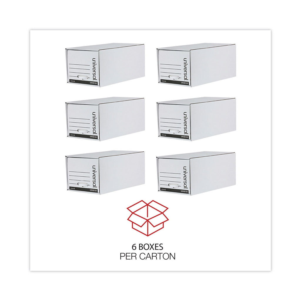Universal Economy Storage Drawer Files, Letter Files, White, 6/Carton