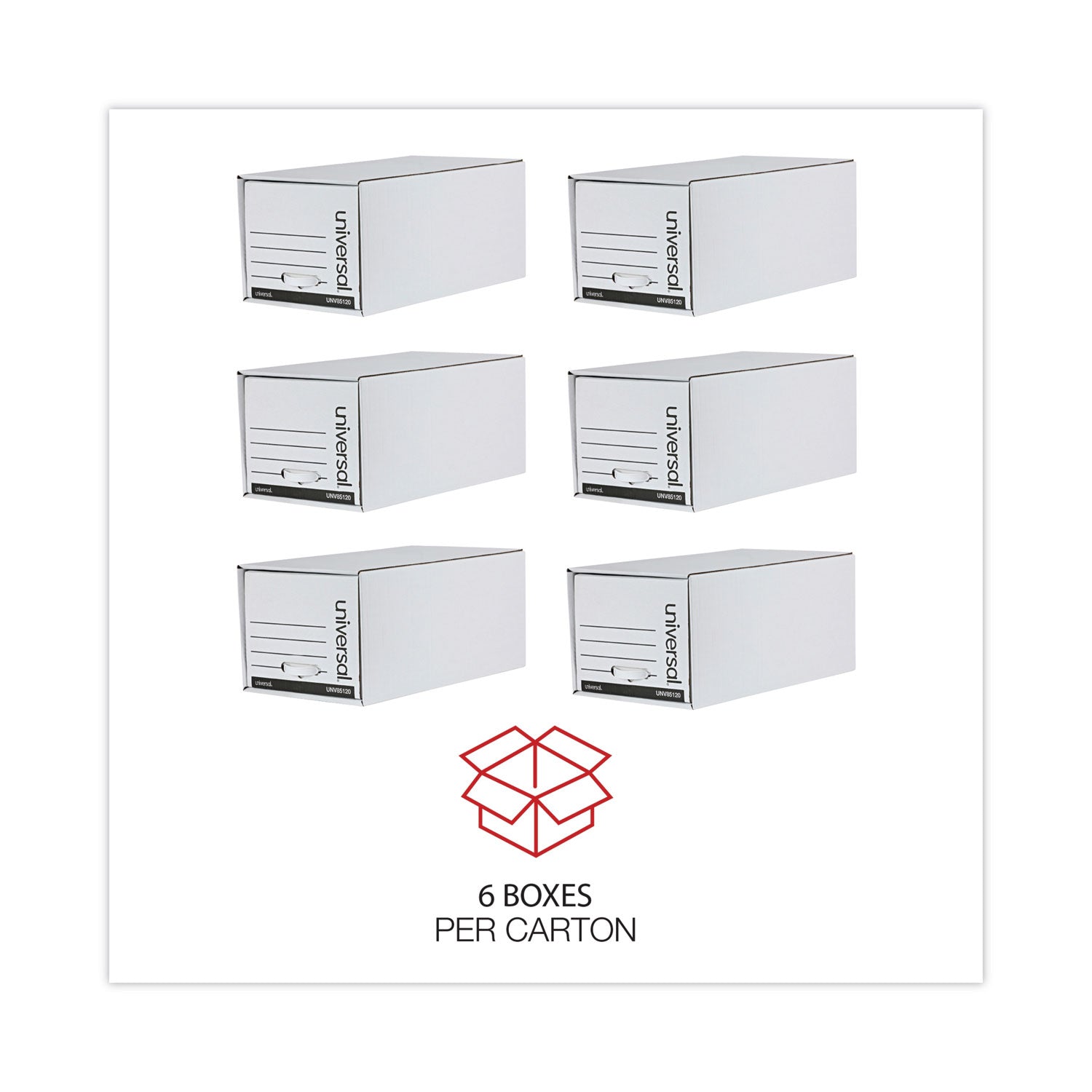 Universal Economy Storage Drawer Files, Letter Files, White, 6/Carton