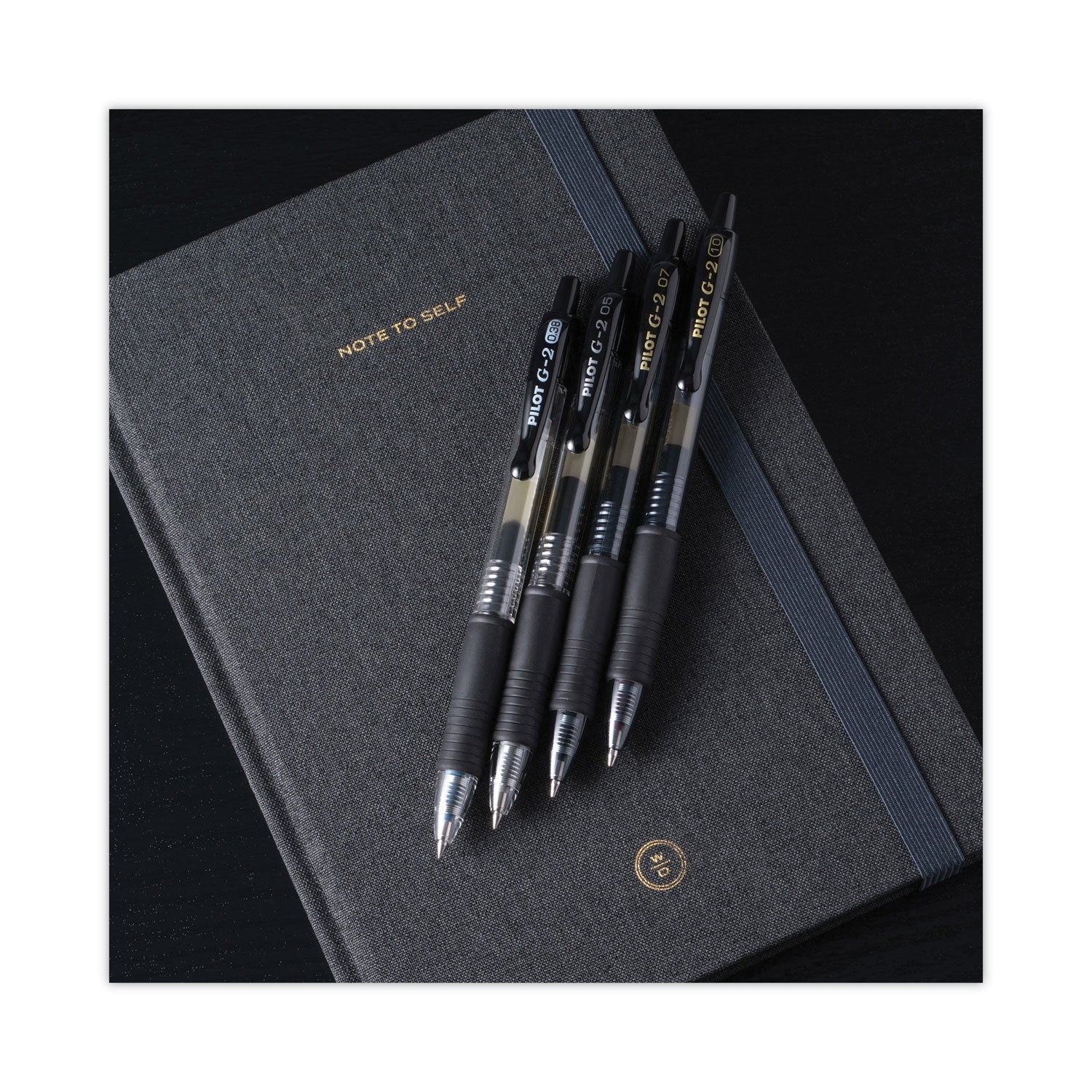 Pilot G2 Premium Gel Pen, Retractable, Extra-Fine 0.5 mm, Black Ink, Smoke Barrel, Dozen