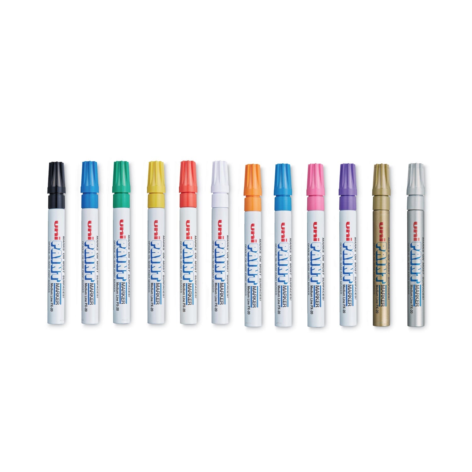uni Permanent Marker, Medium Bullet Tip, Assorted Colors, 12/Set