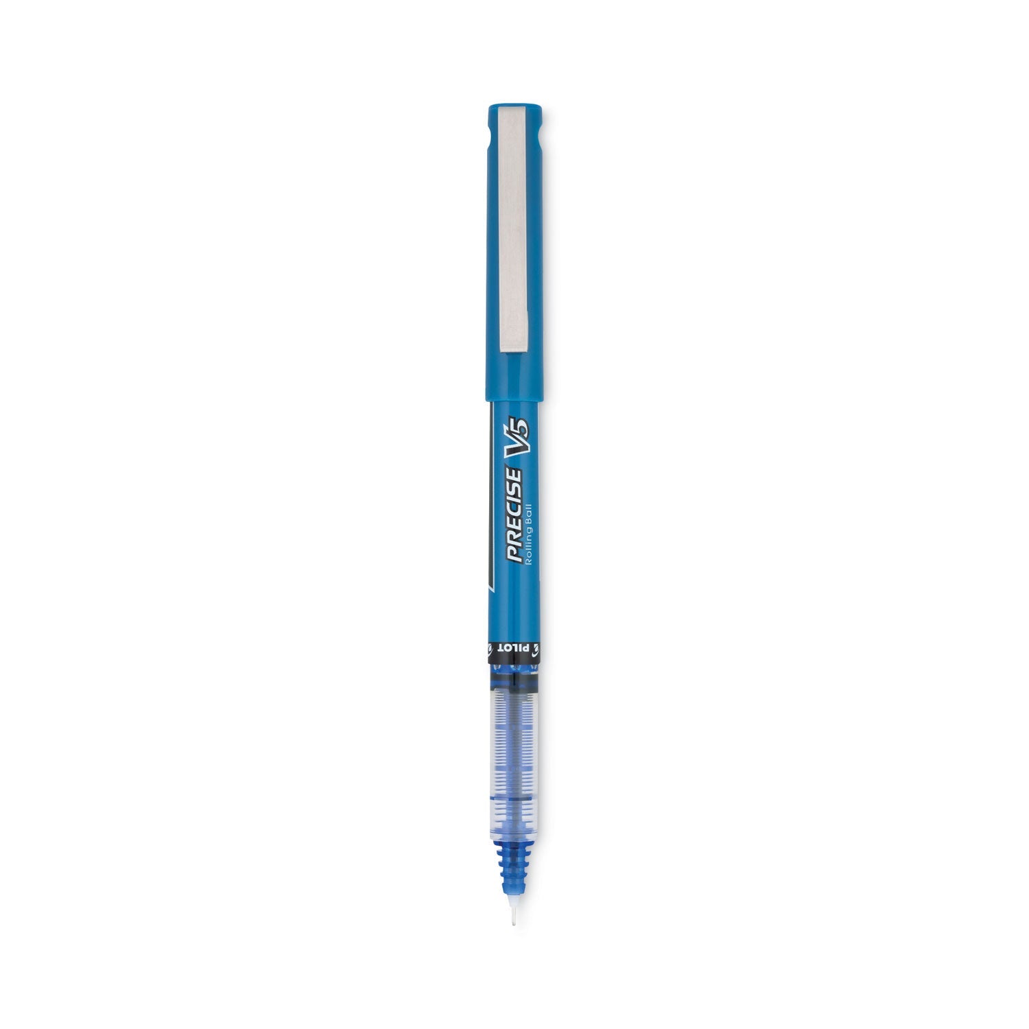 Pilot Precise V5 Roller Ball Pen, Stick, Extra-Fine 0.5 mm, Blue Ink, Blue Barrel, Dozen